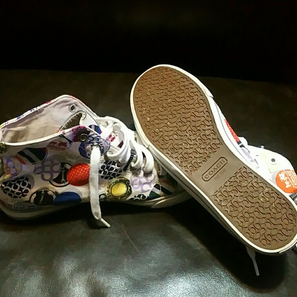 BEAUTIFUL CARDINAL COACH HIGH-TOP SHOES SZ.7.5 - Picture 4 of 4